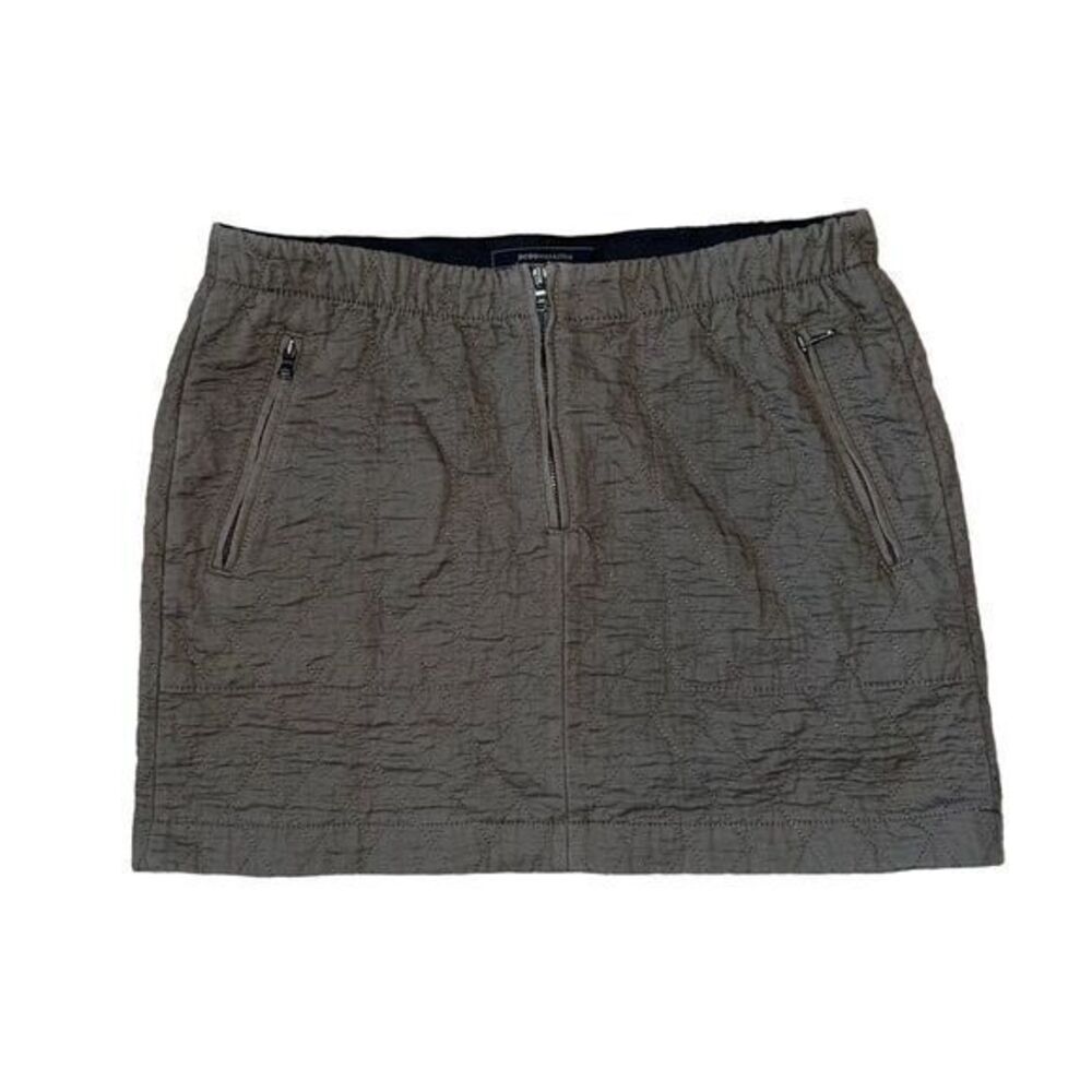 BCBGMaxazria Dottie‎ Quilted Mini Skirt Olive Green Size Small